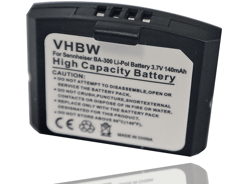 VHBW kompatibel mit Sennheiser RI Li-Polymer 410, Akku 140 410TV 410, 830, RI Volt, IS HDI 830, Headset, 830, EKI 3.7 IS 