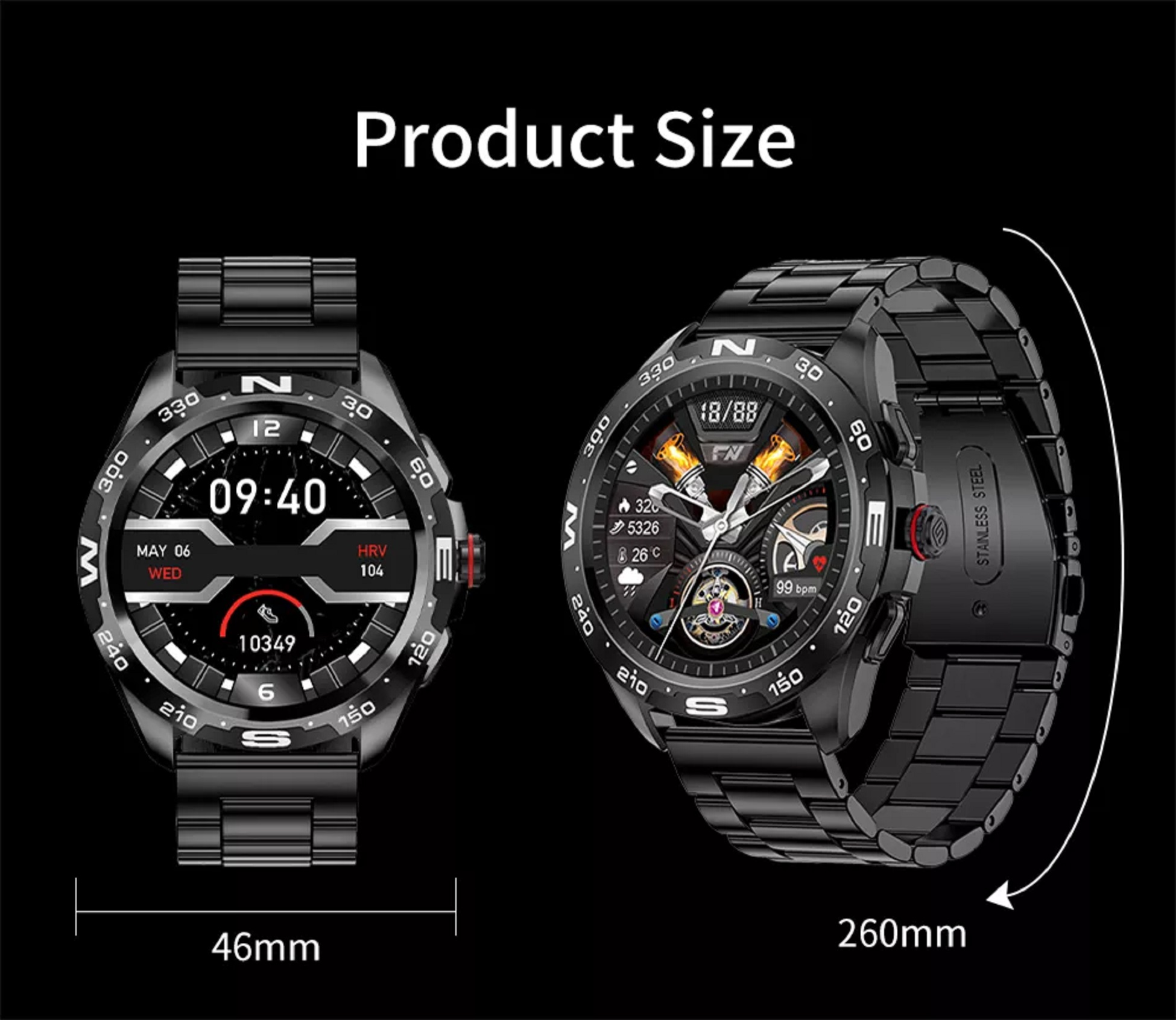 Silver LIGE Smartwatch BW0327B Silicone,