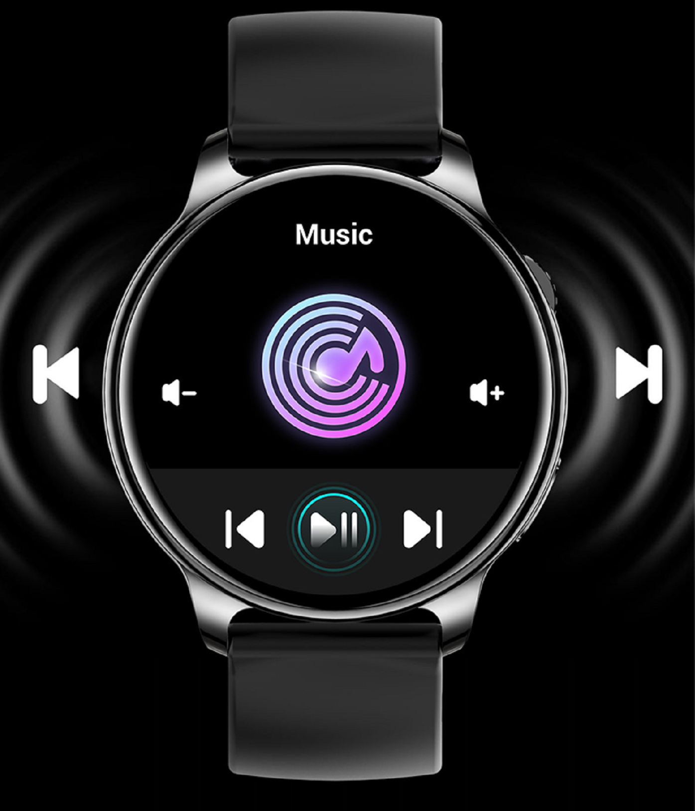 KAREN M KM09 Black Smartwatch Silicone