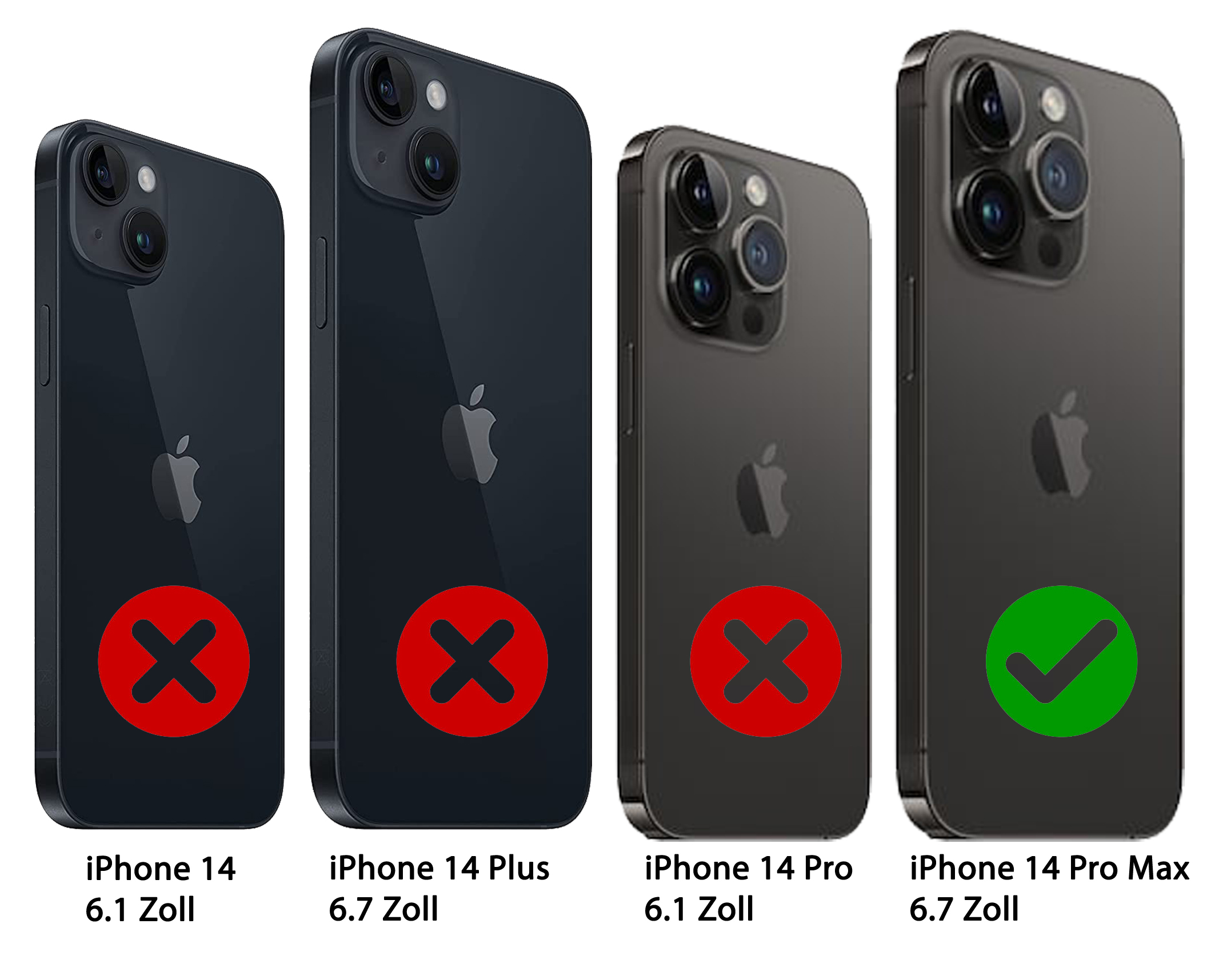 BURKLEY Flip-Case Handytasche aus iPhone Pro Cover, Max, Schwarz Leder, 14 Flip Apple