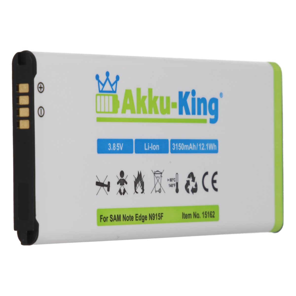 AKKU-KING Akku 3.8 Li-Ion Handy-Akku, Volt, mit EB-BN915BBC Samsung 3150mAh kompatibel