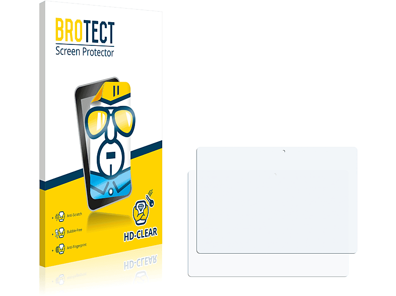 BROTECT 2x (Volks-Tablet)) SurfTab TrekStor Wintron 10.1 klare Schutzfolie(für