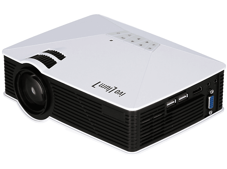 Mini proyector LED, mini proyector LED portátil privado para cine en casa,  compatible con reproductor multimedia HD 1080P HD, HDMI, sonido estéreo