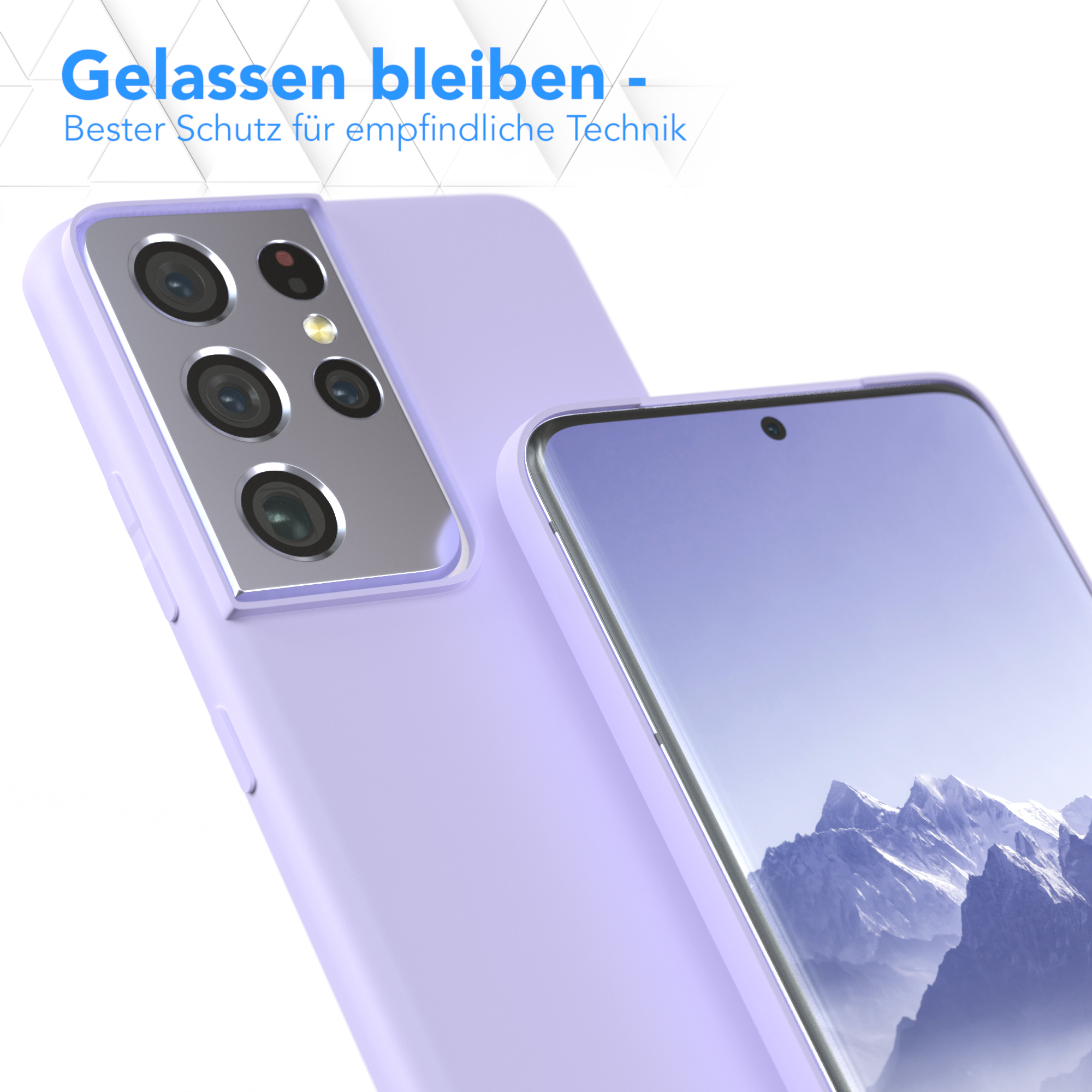 EAZY CASE TPU Silikon Handycase Violett / Ultra Galaxy Backcover, Matt, 5G, Lila Samsung, Lavendel S21