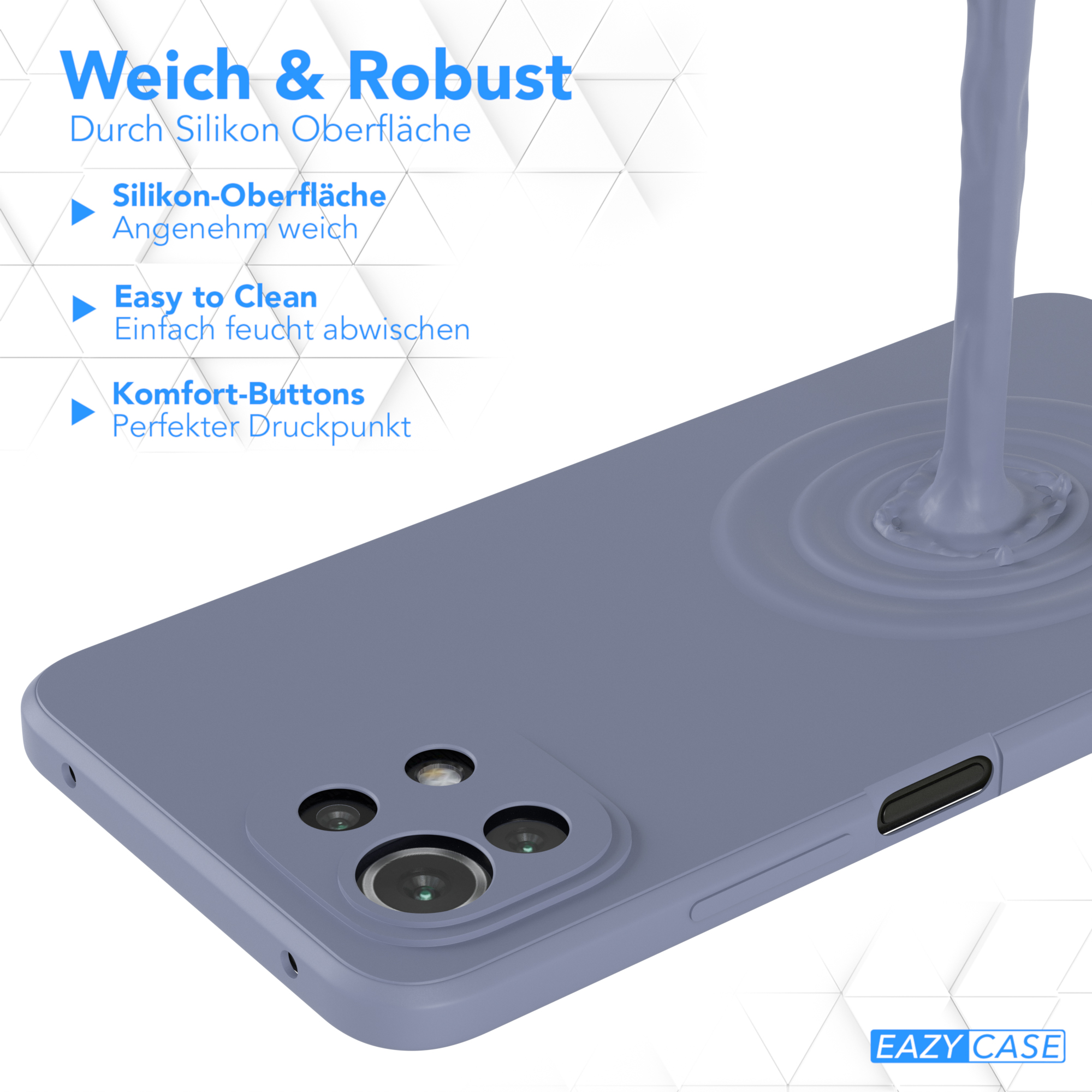 EAZY CASE 5G Backcover, 5G Lite Silikon / Handycase Matt, Mi 11 NE, / TPU Lite 11 Blau Eis Xiaomi