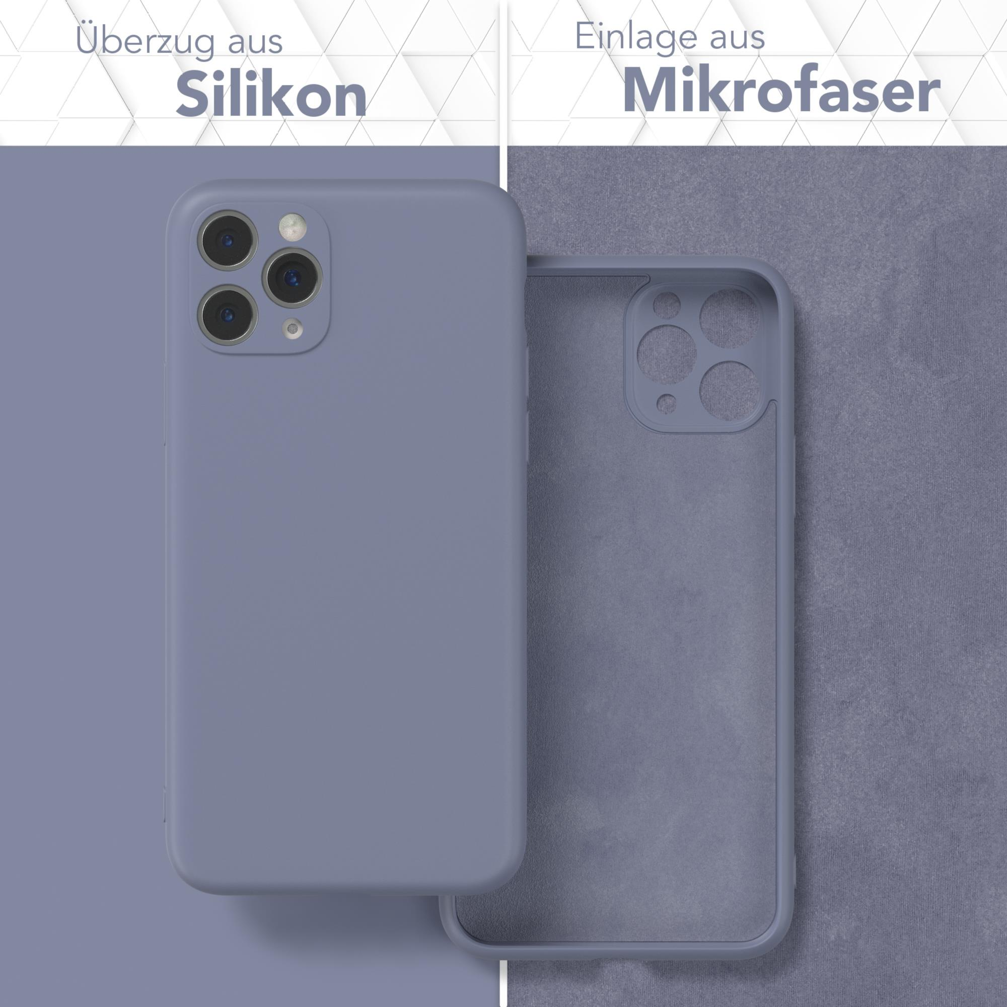 Handyhülle, zwei Teile: Silikonhülle und Mikrofaser innen.