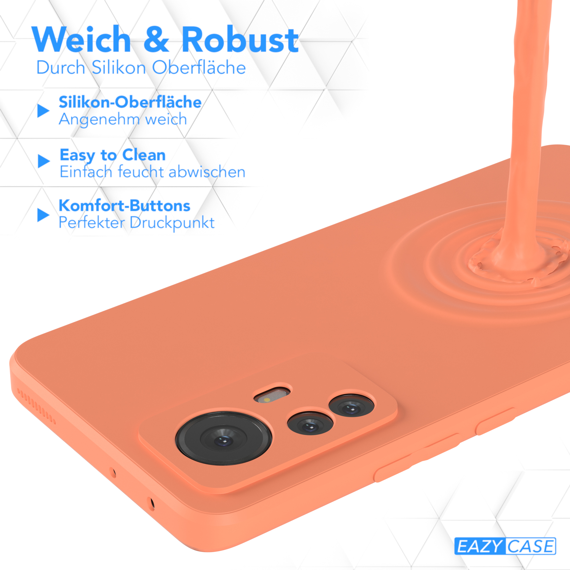 Orange Xiaomi, TPU Handycase Matt, CASE EAZY 12 Pro, Backcover, Silikon