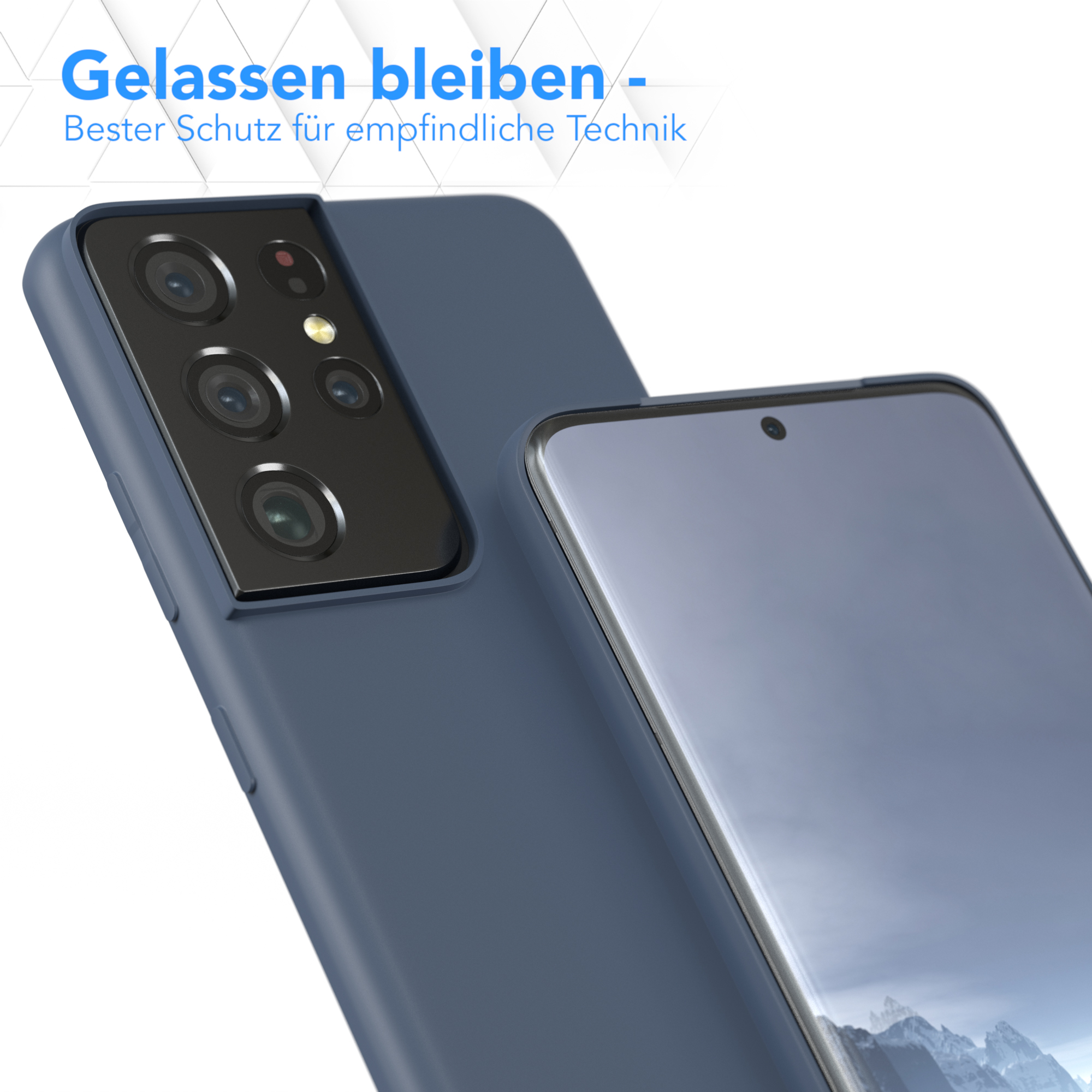 EAZY CASE Handycase TPU Samsung, Blau Ultra Silikon 5G, Backcover, Galaxy Petrol / Matt, S21