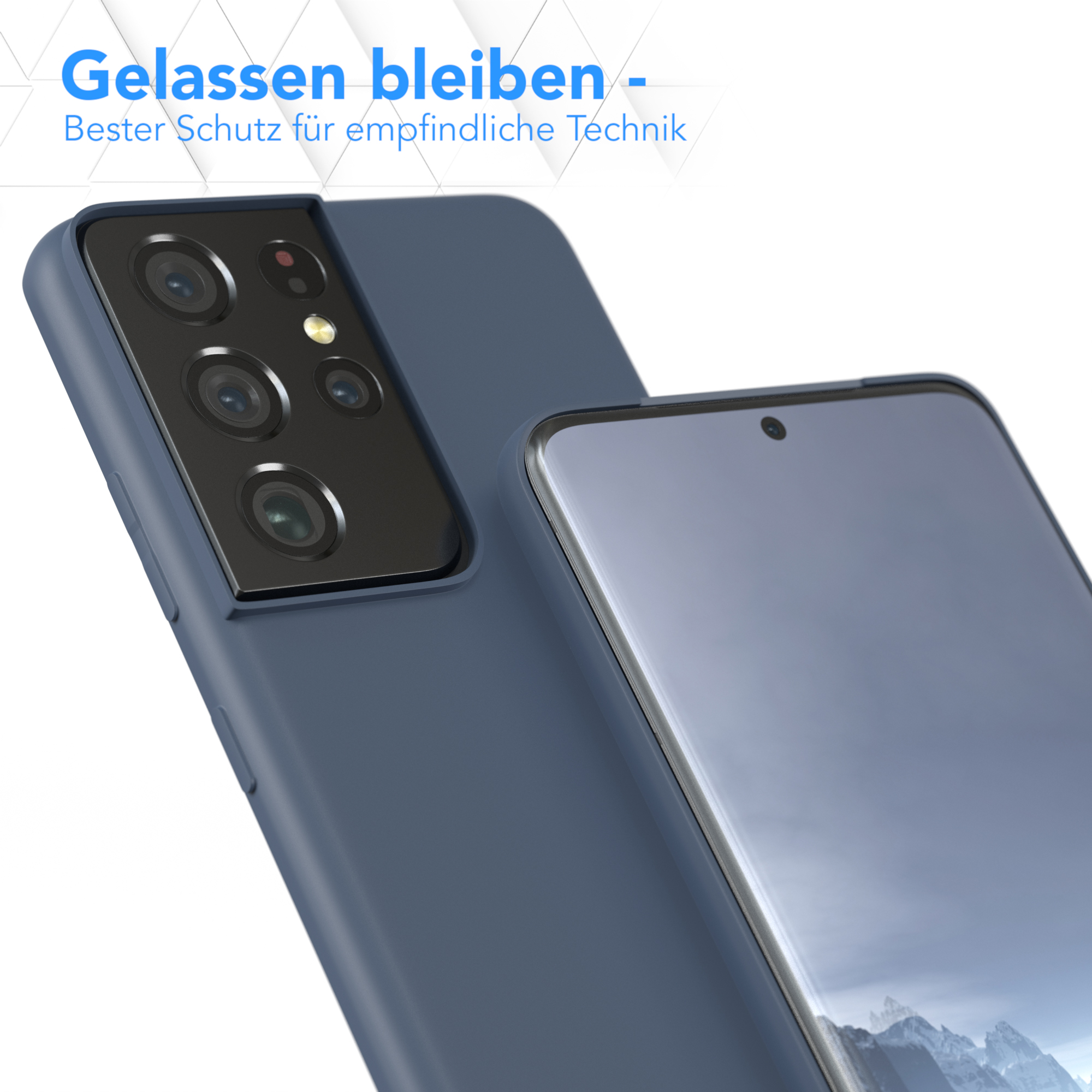 5G, Backcover, Petrol TPU Matt, / CASE Silikon S21 Galaxy Ultra Blau EAZY Handycase Samsung,