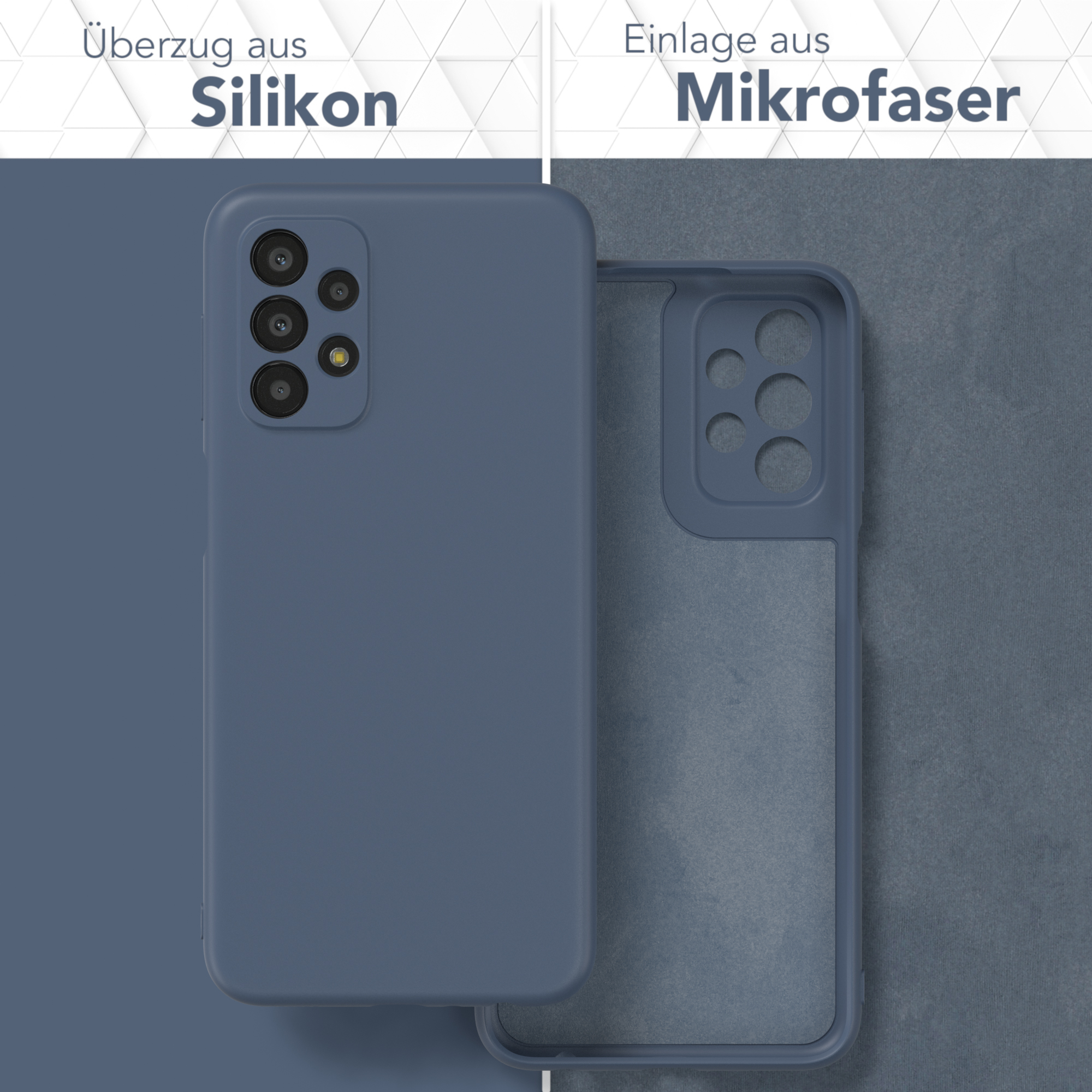 EAZY CASE TPU Matt, Galaxy Silikon / Backcover, Handycase 5G, Petrol A23 Blau Samsung