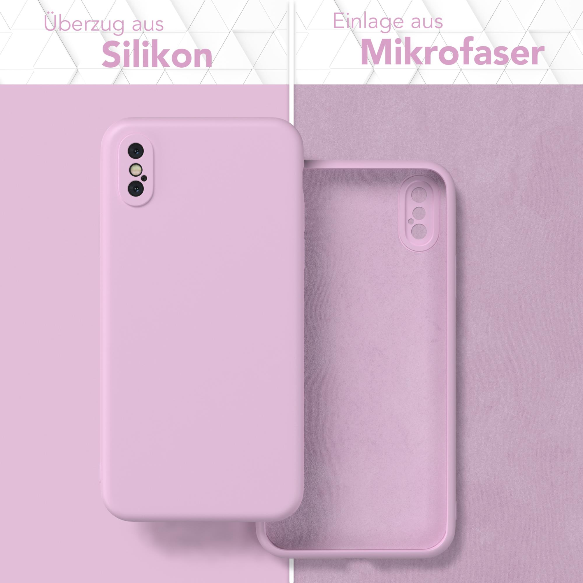 Rosa Handyhüllen. Zwei Handyhüllen sind abgebildet. Eine mit Telefon, eine leer.