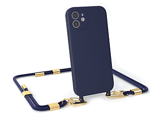 EAZY CASE Handyband Rund mit Karabiner, Umhängetasche, Apple, iPhone 12 / 12 Pro, Dunkel Blau / Nachtblau