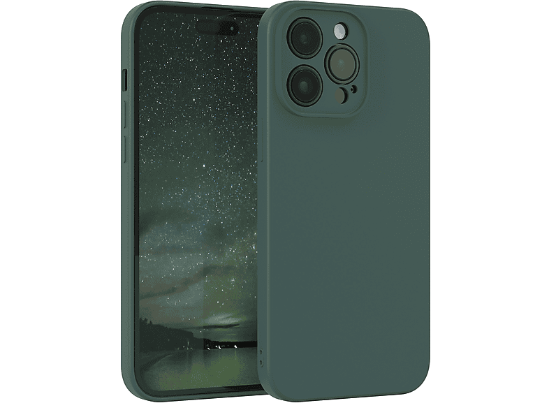 EAZY CASE TPU Backcover, Pro Max, / Grün Silikon iPhone Nachtgrün Handycase Matt, 14 Apple