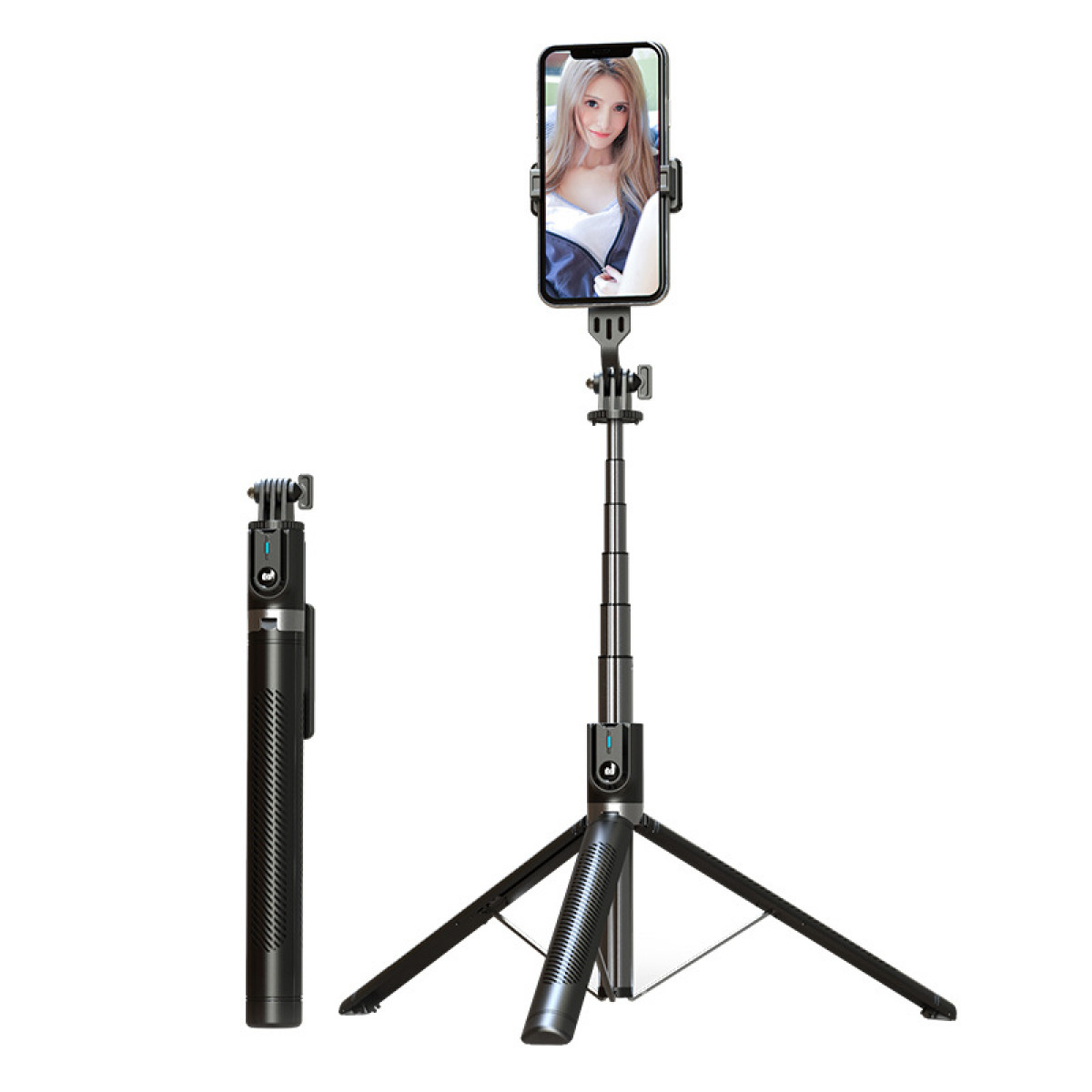 Selfie-Stick/Kamerastativ Ausziehbarer Bluetooth-Fernbedienung schwarz INF Selfie-Stick, mit
