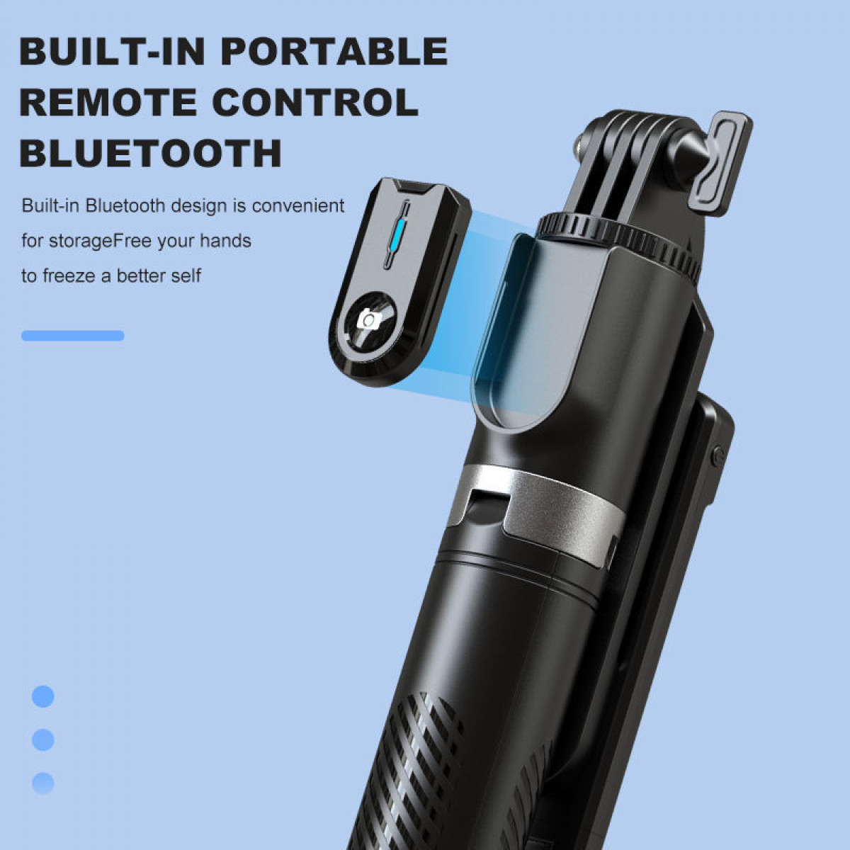 schwarz Selfie-Stick, mit Ausziehbarer INF Selfie-Stick/Kamerastativ Bluetooth-Fernbedienung