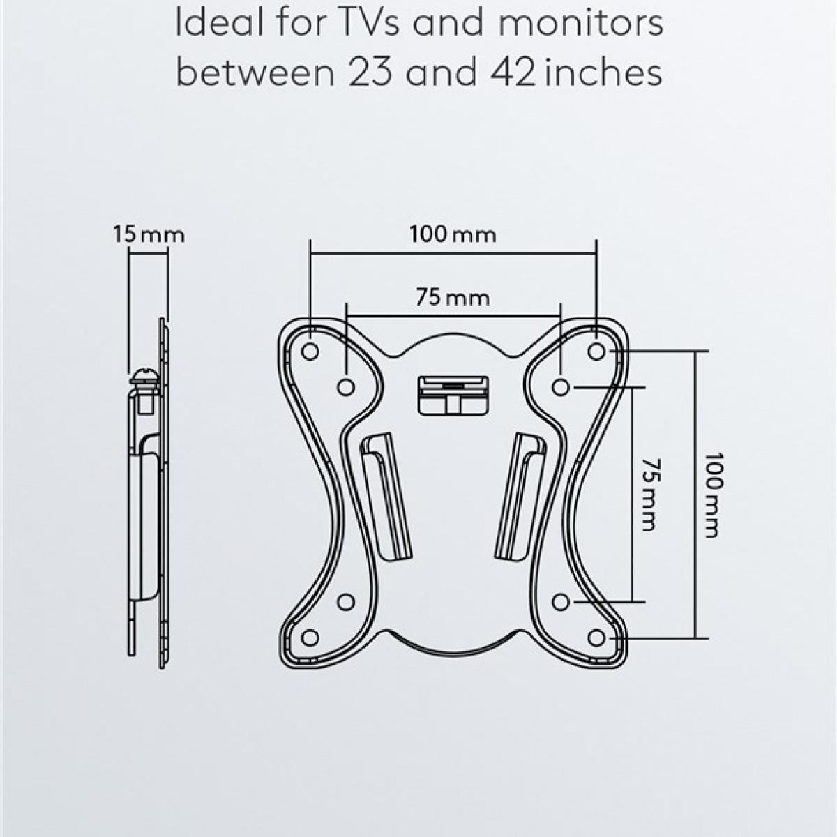 GOOBAY (Größe TV-Wandhalterung, S) Schwarz Basic TV-Wandhalterung FIXED