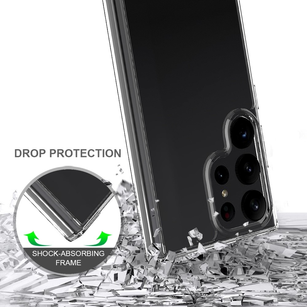 Transparent Ultra, Backcover, Kameraschutz, Samsung, Display- mit COVERKINGZ Handycase S23 Galaxy und