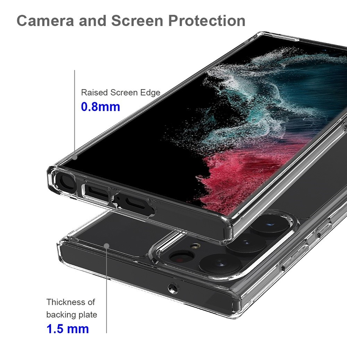 Transparent Ultra, Backcover, Kameraschutz, Samsung, Display- mit COVERKINGZ Handycase S23 Galaxy und