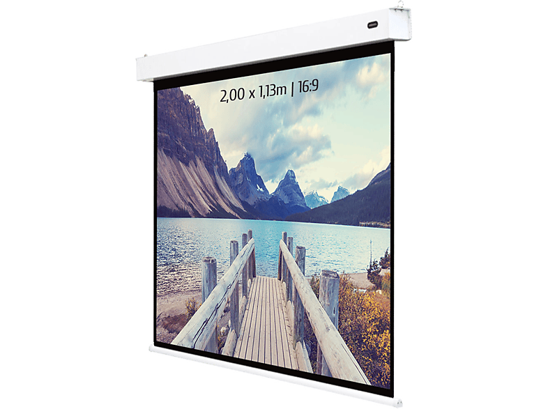 Pantalla de proyección - KIMEX 047-1512 eléctrica con batería - 2,00 x 1,13m - Formato 16:9