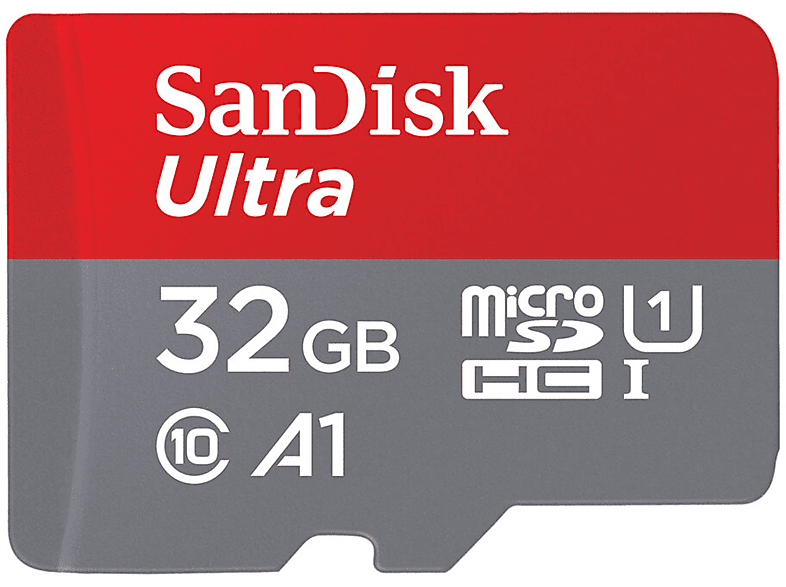 SANDISK SDSQUNR-032G-GN6TA 32GB ULTRA CL10, Micro-SD Speicherkarte, 32 GB