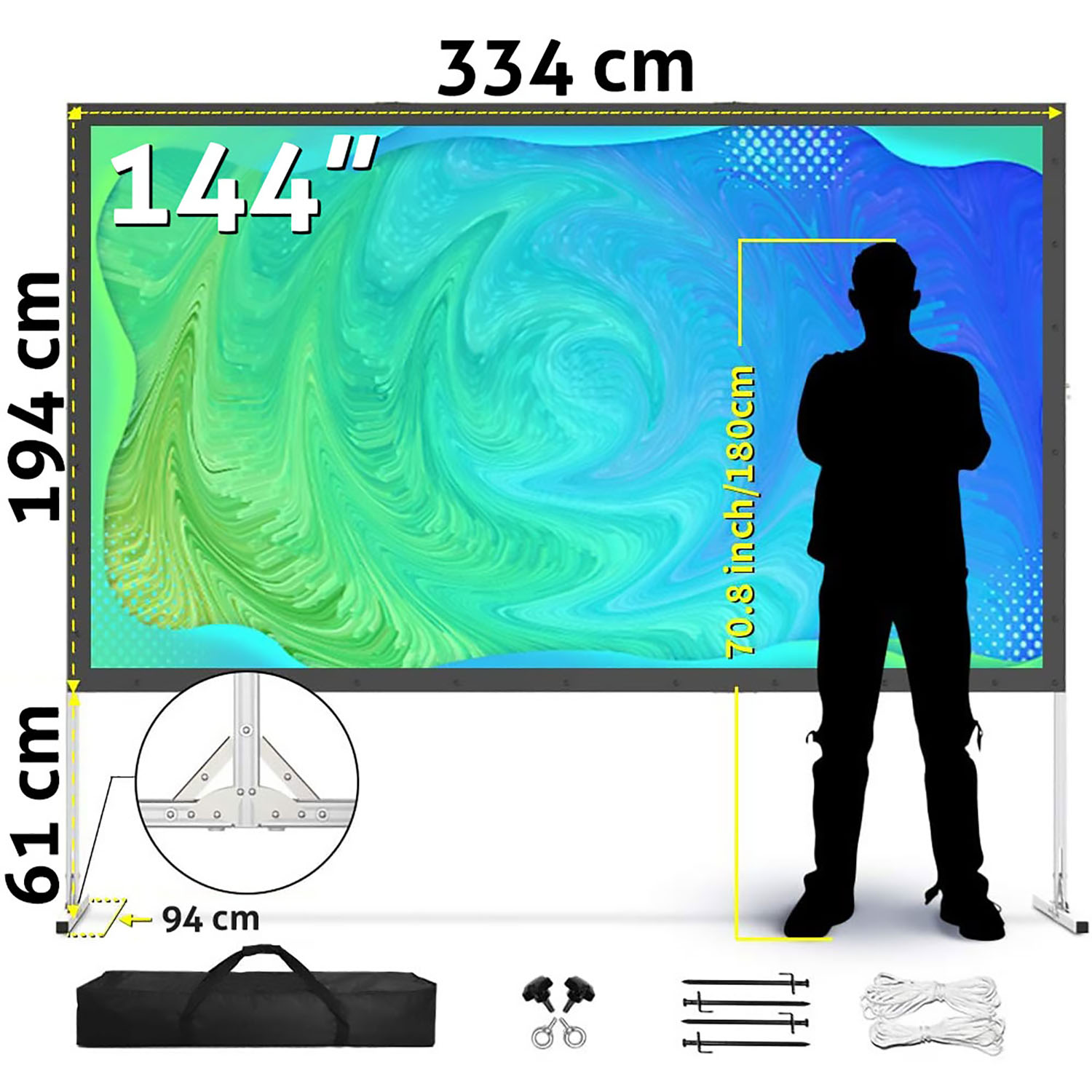 ESMART Professional Faltrahmen-Leinwand MIMOBI x 16:9 (144\