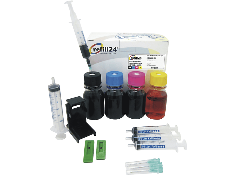 pulgada Chicle Bañera Kit de tinta para recargar cartuchos - refill24 HP 302/302XL | MediaMarkt