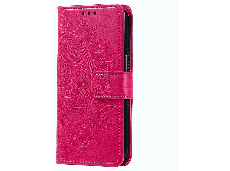 COVERKINGZ Klapphülle mit Muster, Mandala Bookcover, S23+, Pink Samsung, Galaxy