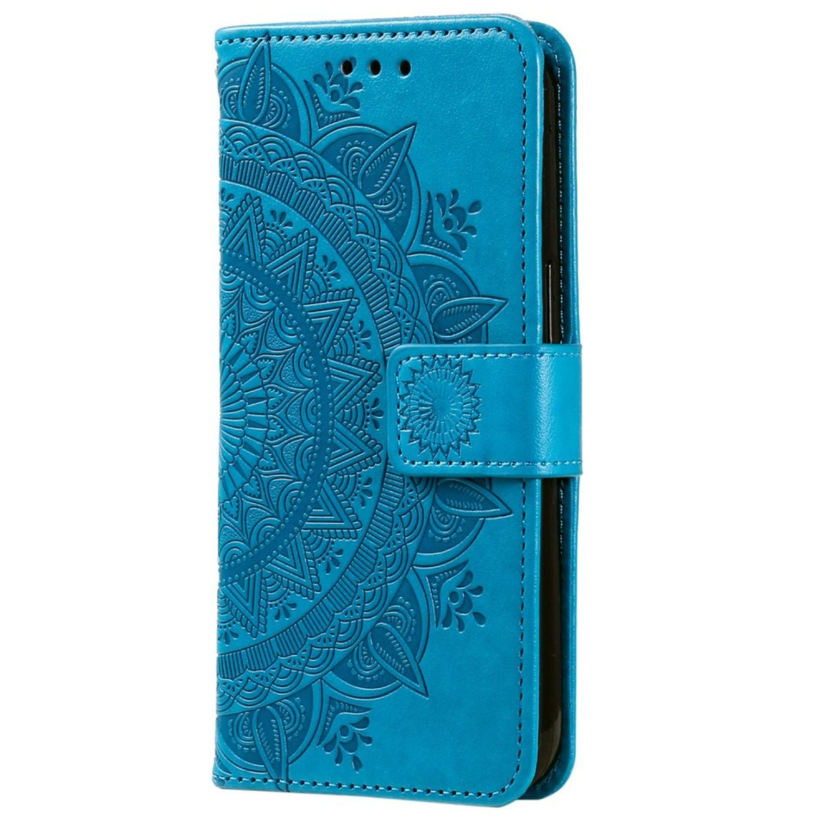 Muster, COVERKINGZ S23+, Galaxy Bookcover, Blau Samsung, mit Klapphülle Mandala