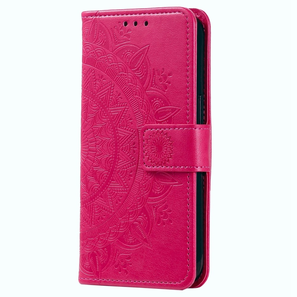 Muster, Mandala S23, Bookcover, Klapphülle COVERKINGZ Pink mit Samsung, Galaxy
