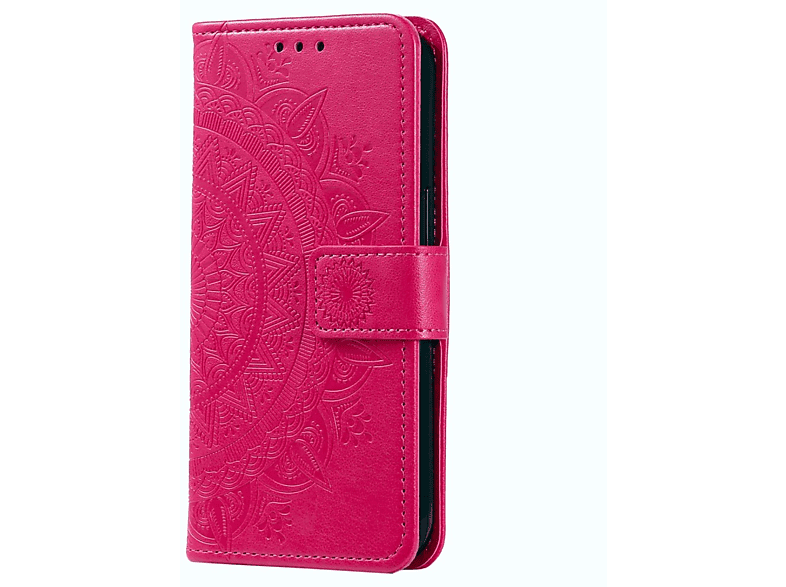 S23, Bookcover, Samsung, Mandala Klapphülle Pink mit Galaxy Muster, COVERKINGZ
