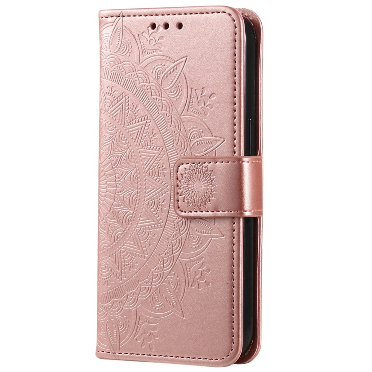 COVERKINGZ Muster, Klapphülle Bookcover, Samsung, Rosegold mit Galaxy Mandala S23,