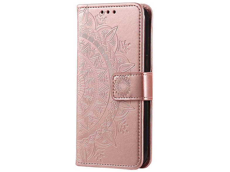 COVERKINGZ Klapphülle mit Mandala Muster, Bookcover, Samsung, Galaxy S23, Rosegold