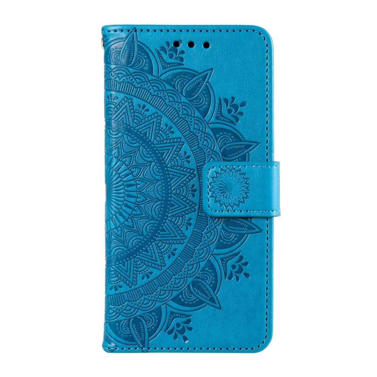COVERKINGZ Klapphülle Galaxy S23, Mandala mit Muster, Samsung, Blau Bookcover