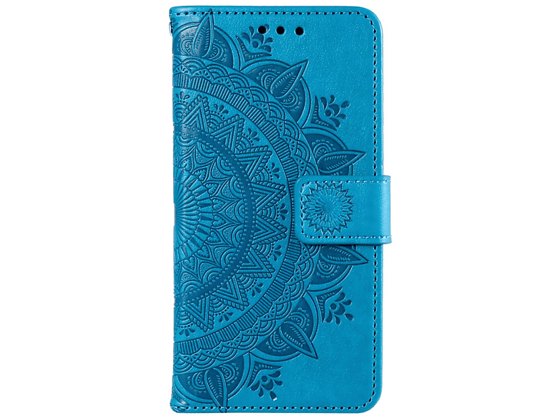 COVERKINGZ Klapphülle Galaxy S23, Mandala mit Muster, Samsung, Blau Bookcover