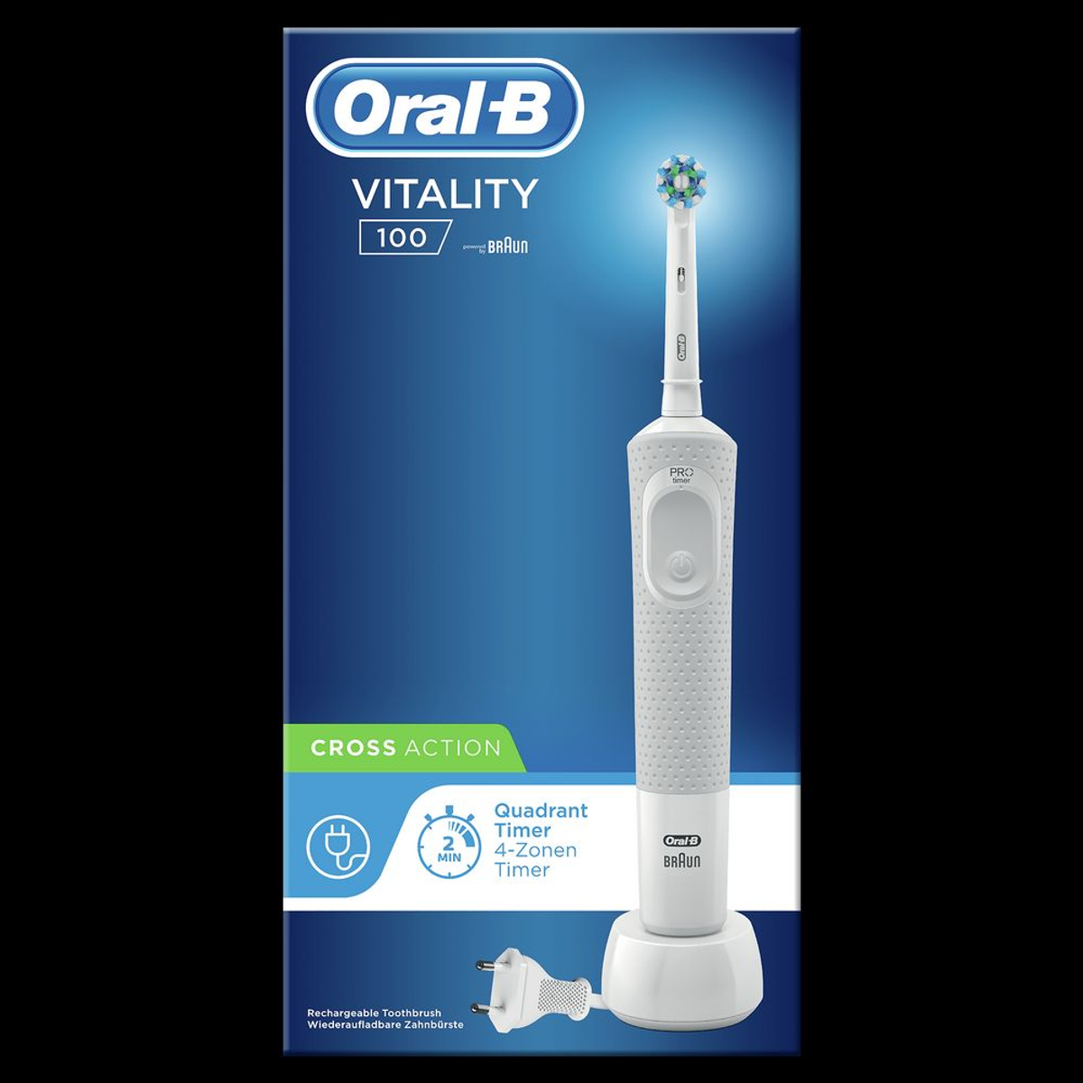 ORAL-B Vitality 100 CrossAction Elektrische Weiß Zahnbürste