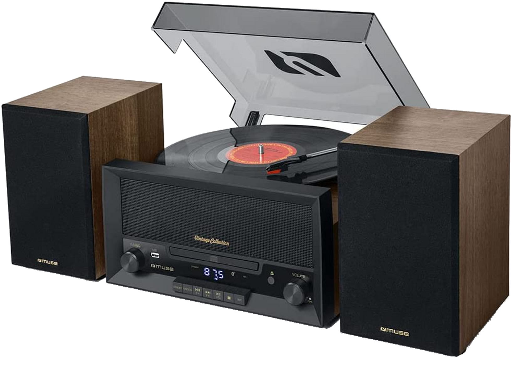 Tocadiscos - ‎MT120MB MUSE, USB, RCA, Bluetooth, Auxiliar, 78 RPM, Marrón