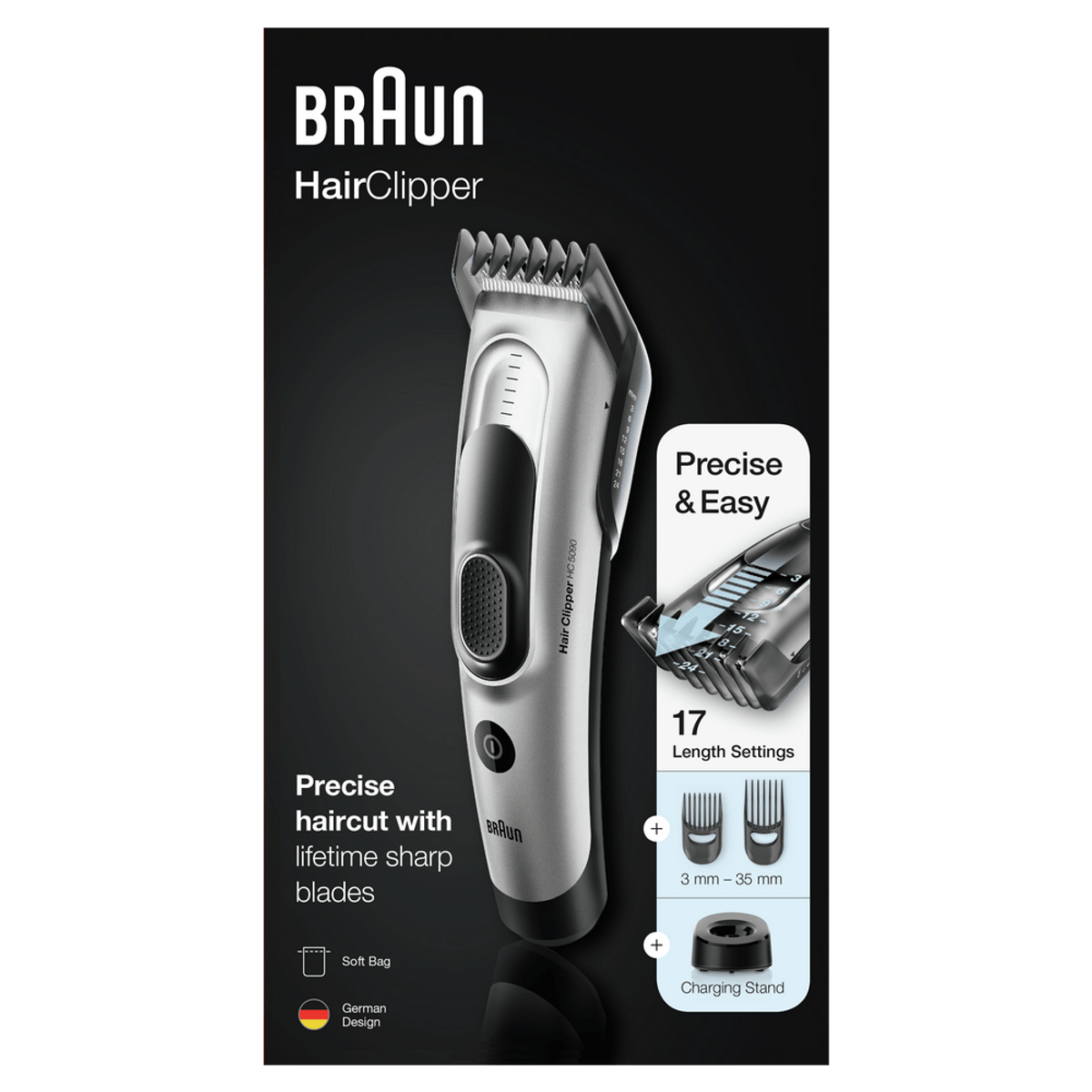 BRAUN silber Haarschneider HairClipper HC5090