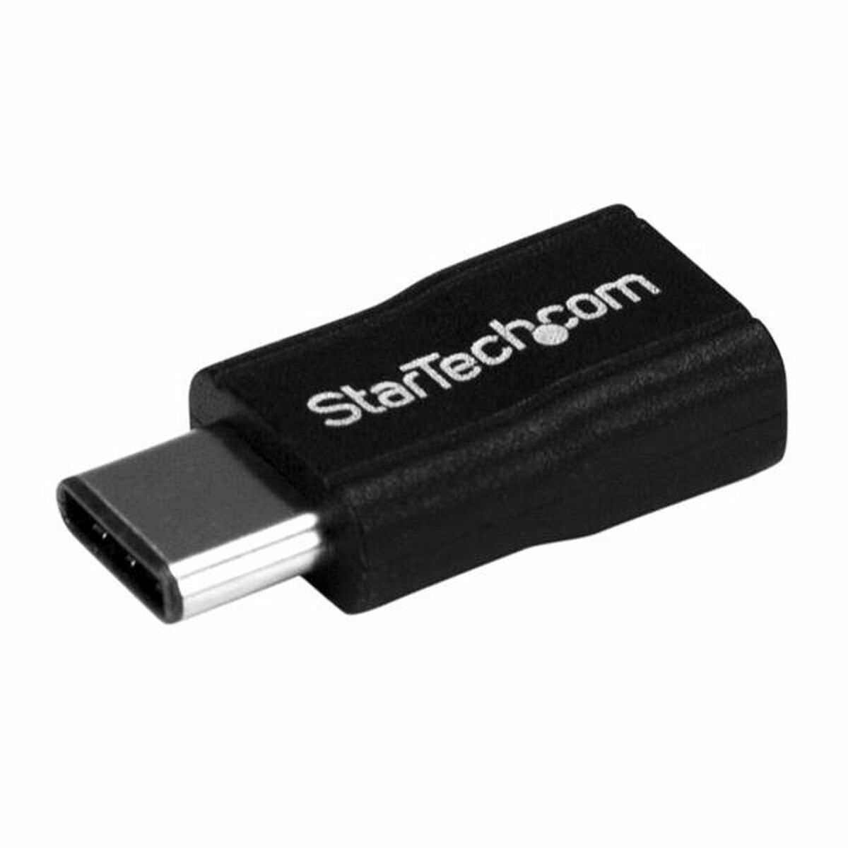 Un adattatore USB-C nero con il testo StarTech.com stampato sul lato.