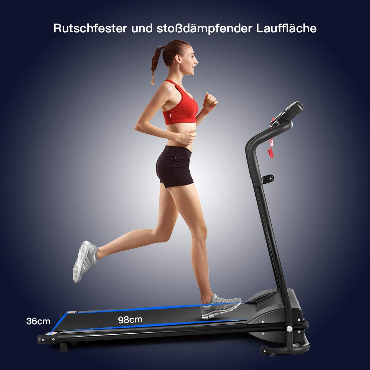 COSTWAY Fitnessgerät Laufband, Schwarz