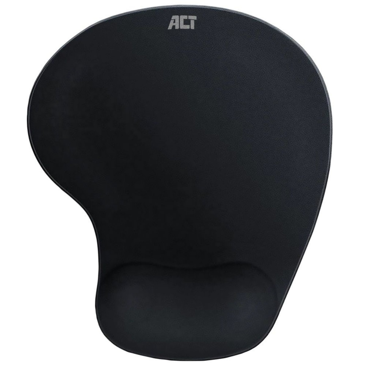 Ein schwarzes ergonomisches ACT-Mauspad mit Handballenauflage.