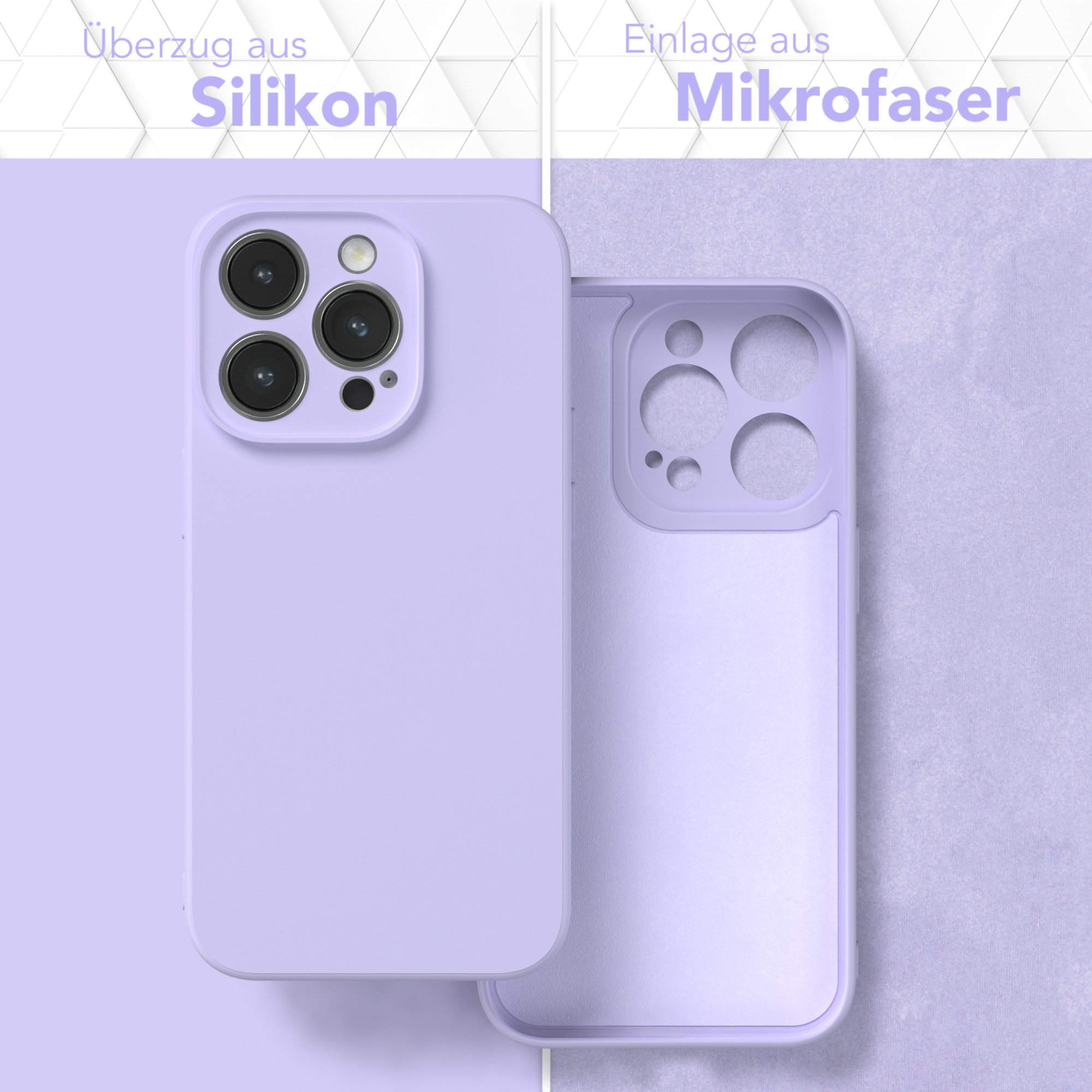 14 Matt, Lila EAZY CASE Lavendel iPhone / Silikon Pro, Backcover, Apple, Violett Handycase TPU