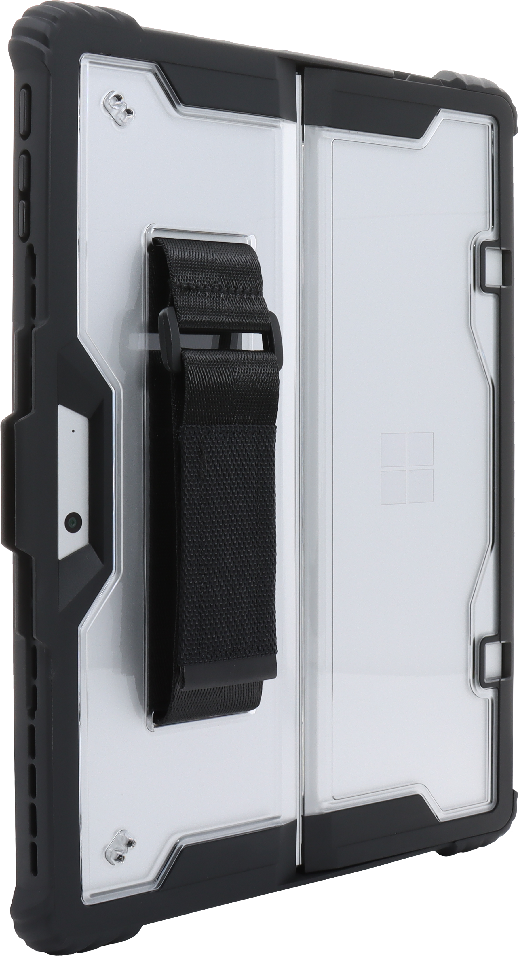 HONJU Handstrap Case / Backcover Kunststoff, schwarz für Schutzhülle transparent Microsoft