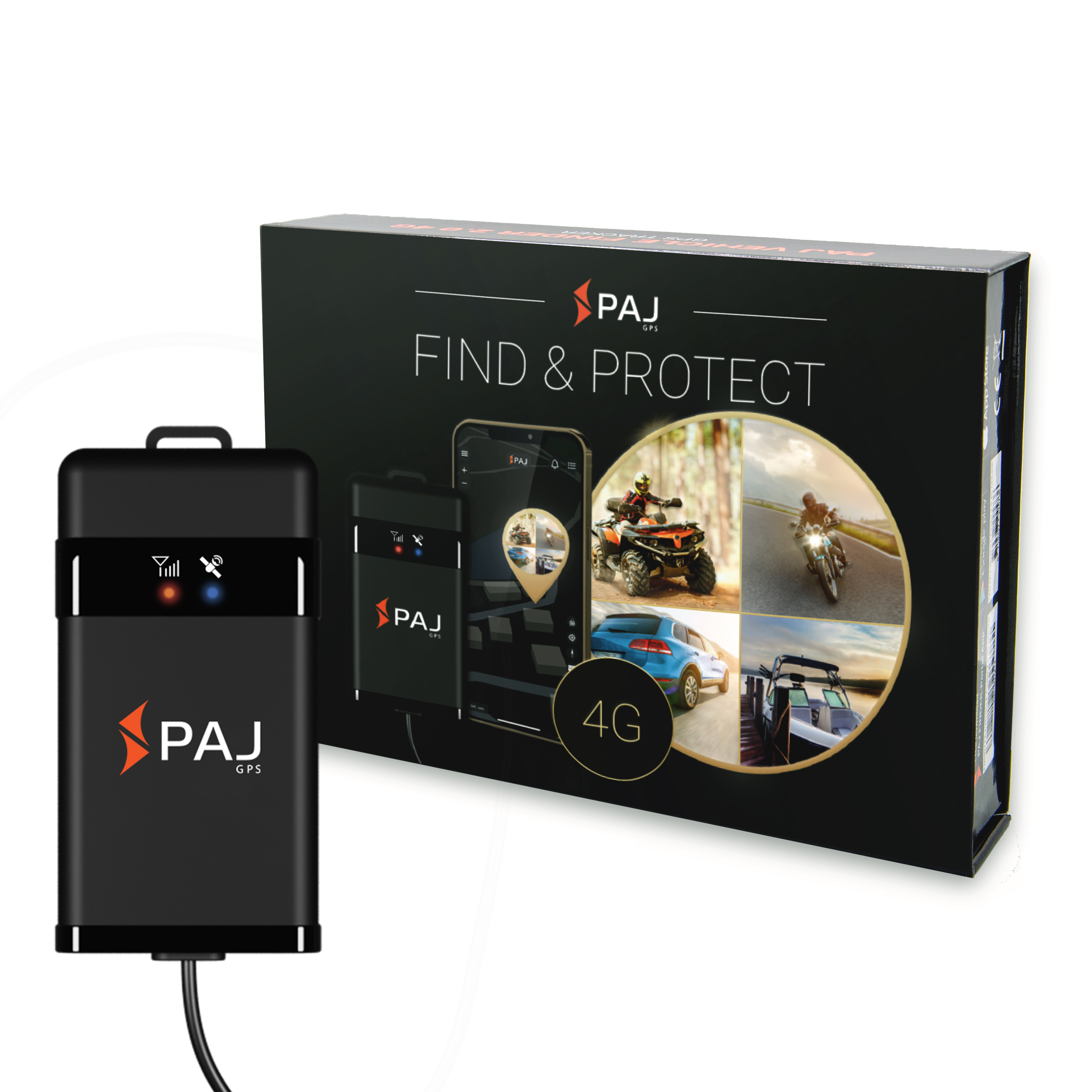 PAJ-GPS Vehicle Motorroller GPS 2.0 Camping, Motorrad Fahrzeug 4G Tracker - Finder LKW, Bus, und Motorrad, PKW, Direktanschluss V 9-75