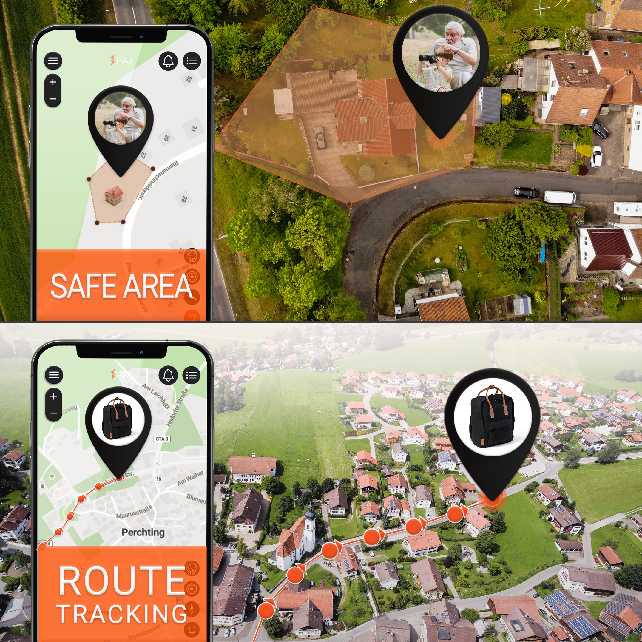 Finder inkl. Home, - Tracker PKW, Sport, Wandern PAJ-GPS SOS-Taste neuester Fußgänger, GPS Technologie, 4G Camping, Outdoor, Fahrrad, Easy mit