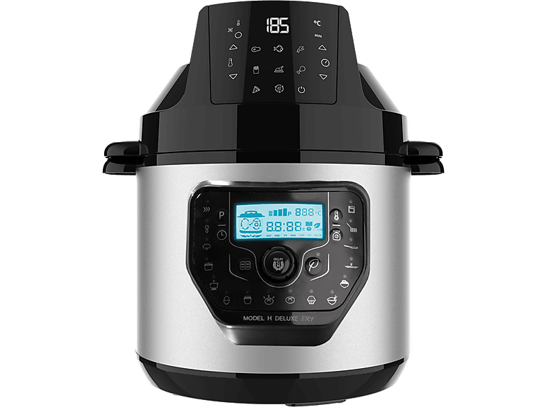 Robot de cocina - CECOTEC 2036 - OLLA GM H DELUXE FRY, 1530 W, Negro y Plateado