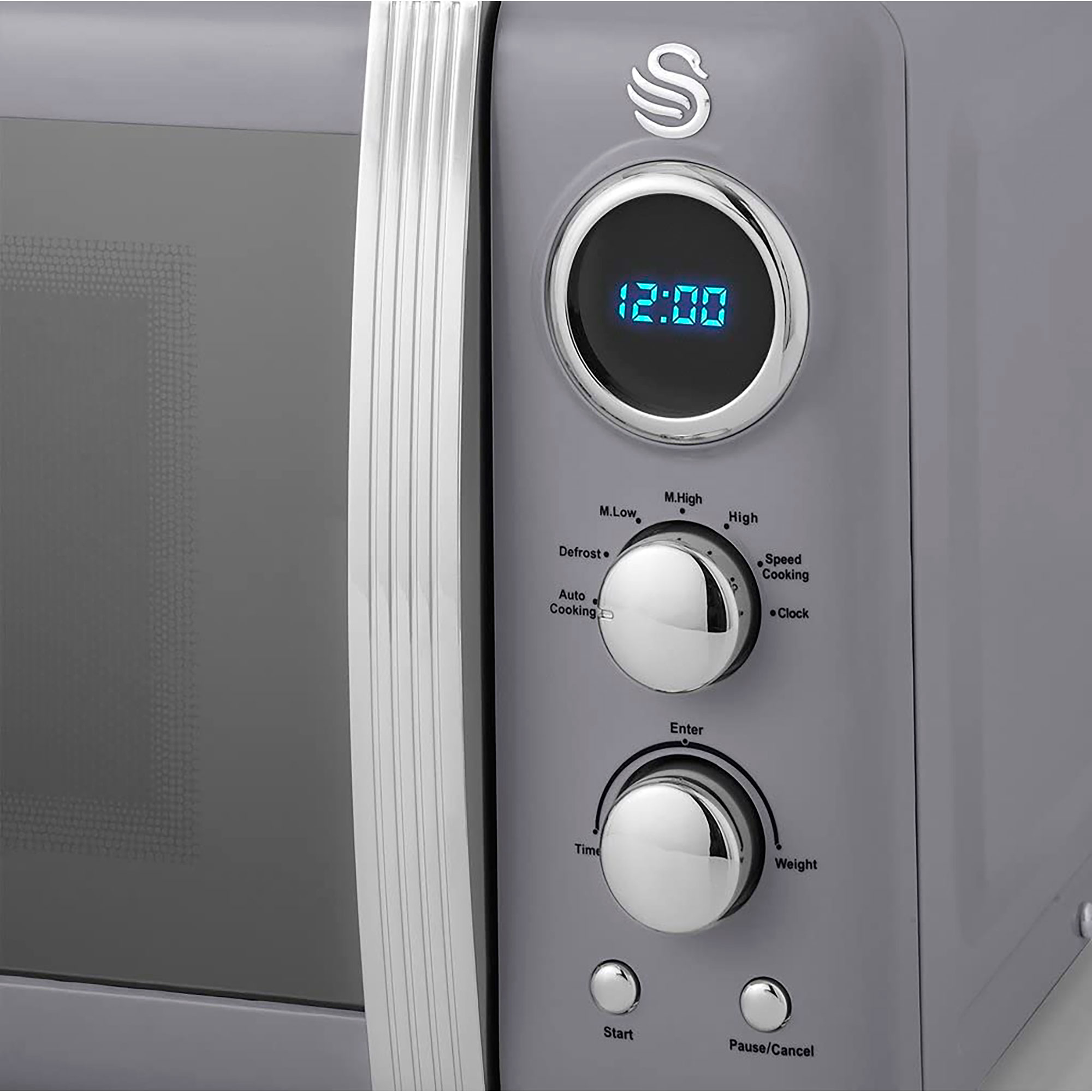2) Wasserkocher Retro und Set Toaster Schlitze: (850 Grau SWAN STRP2070GRNEU Watt,