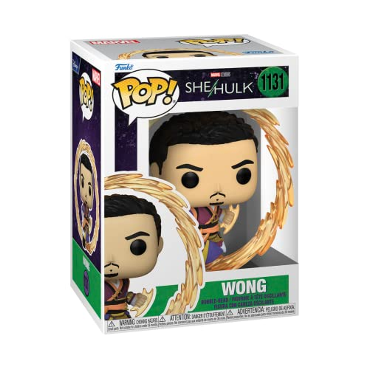 Figura Funko Pop di Wong da She-Hulk, in una scatola. Wong è in posa da combattimento.