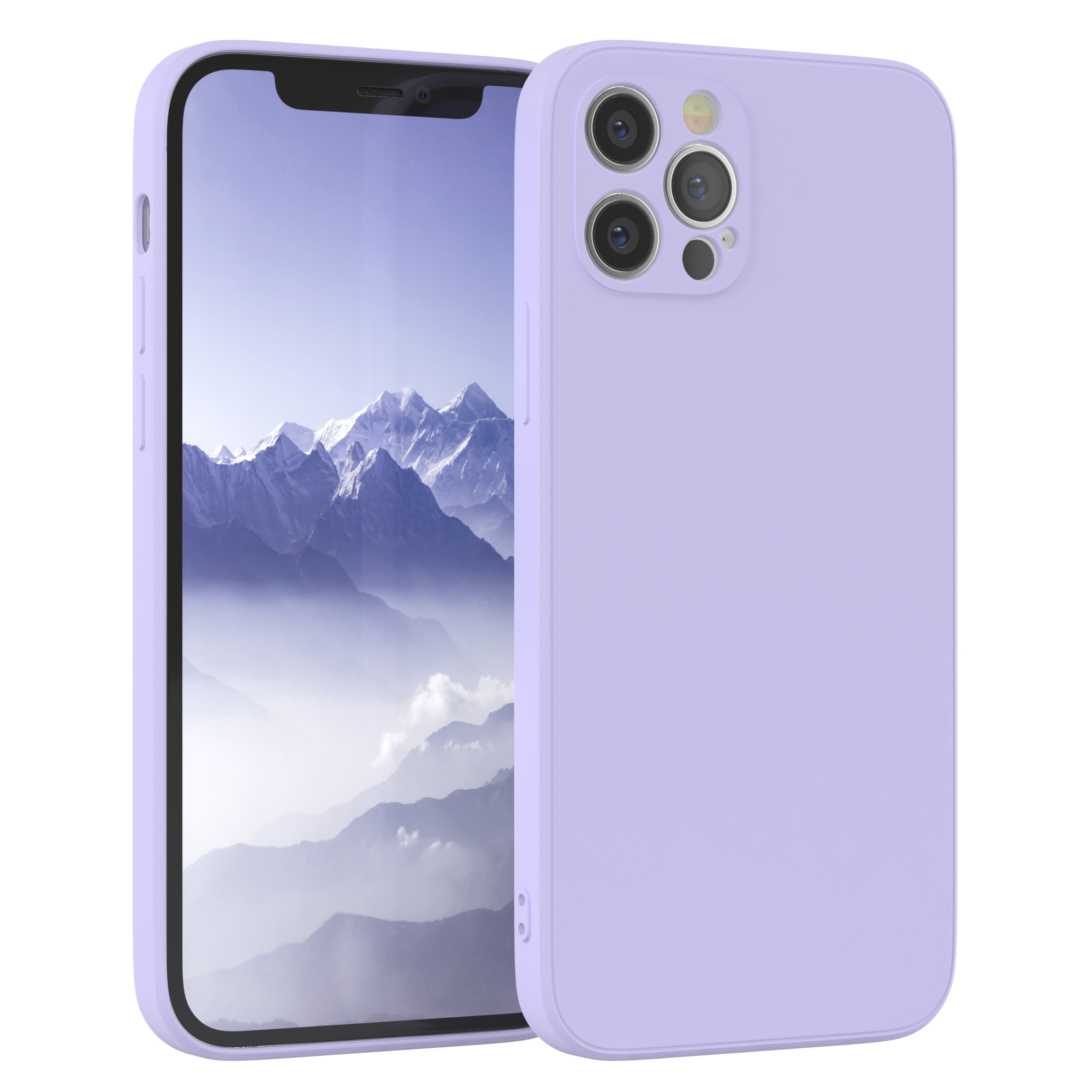 EAZY CASE TPU Silikon Pro, Violett Apple, Handycase Backcover, iPhone 12 Apple Matt, Lavendel Lila 