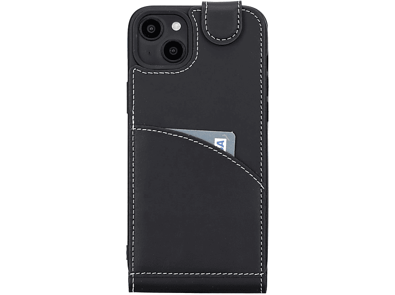 BURKLEY Flip-Case Handytasche aus Schwarz Flip Cover, Plus, 14 Apple, Leder, iPhone