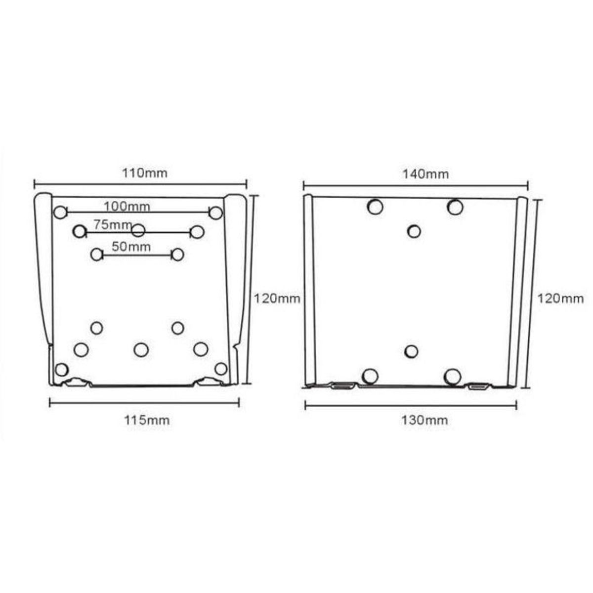 Diagram van een plantenbak. Het toont afmetingen en gatlocaties voor de constructie van de plantenbak.